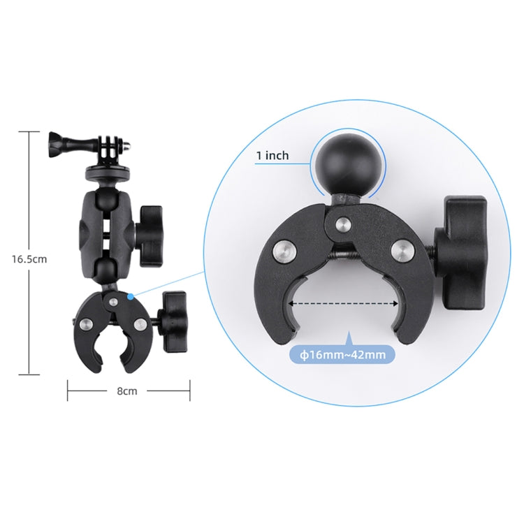 360 Rotation Adjustable Action Camera Clamp Plier Base Holder with Phone Clamp (Black) - HoMEdemic™ 