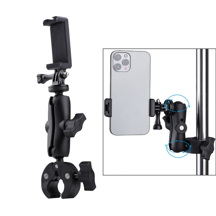 Extended Version 360 Rotation Adjustable Clamp Plier Base Holder with Phone Clamp (Black) - HoMEdemic™ 