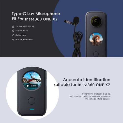For Insta360 ONE X2 Lavalier Clip Type-C Recording Microphone, For Insta360 ONE X2 - HoMEdemic™ 