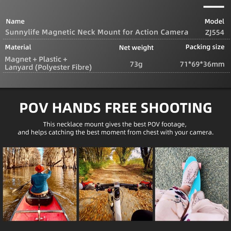Sunnylife ZJ554 Magnetic Wearable Neck Phone Action Camera  Holder (Black) - HoMEdemic™ 