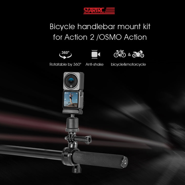 STARTRC Upgrade Bike Handlebar Fixed Mount Holder For DJI OSMO 360 / Action 3 / Action 2 / OSMO Action (Black) - HoMEdemic™ 