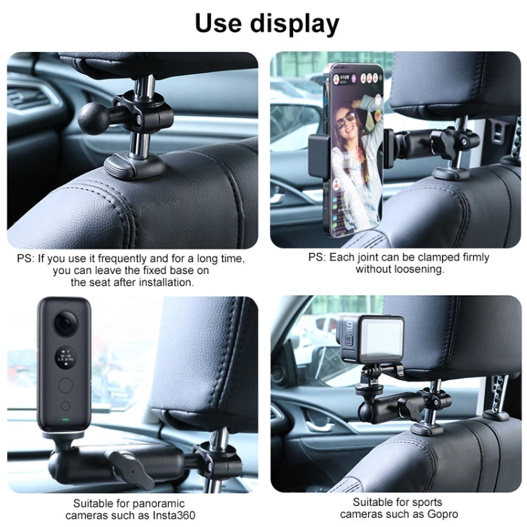 21mm Ballhead Car Front Seat Handlebar Fixed Mount Holder with Tripod Adapter & Screw for GoPro, Insta360, DJI and Other Action Cameras - HoMEdemic™ 