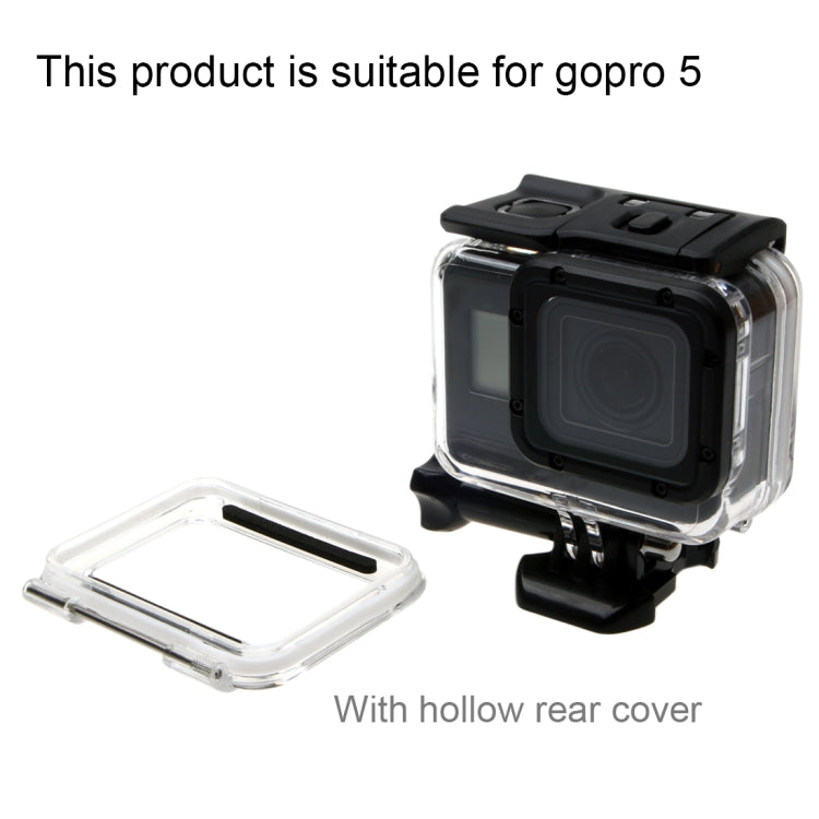 For GoPro  NEW HERO /HERO6  /5  30m Waterproof Housing Protective Case + Hollow Back Cover with Buckle Basic Mount & Screw, No Need to Disassemble Lens(GP413) - HoMEdemic™ 