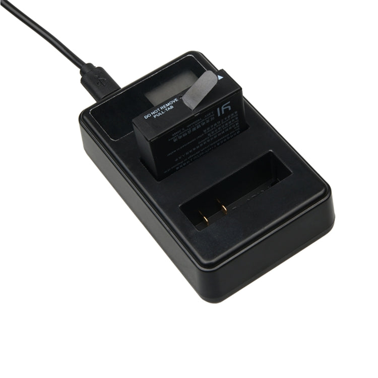 LCD Screen Dual Batteries Charger with USB Cable for Xiaoyi 4K Sport Camera, Displays Charging Capacity (XM47) - HoMEdemic™ 