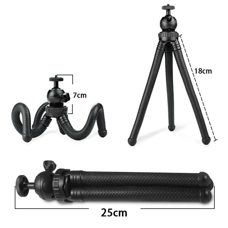 W1 Mini Octopus Flexible Tripod Holder with Ball Head for SLR Cameras, GoPro, Phones (Black) - HoMEdemic™ 