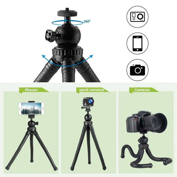 W1 Mini Octopus Flexible Tripod Holder with Ball Head for SLR Cameras, GoPro, Phones (Black) - HoMEdemic™ 