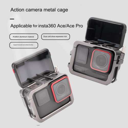 For Insta360 Ace Pro / Ace Aluminum Alloy Metal Rabbit Cage Frame (Grey) - HoMEdemic™ 