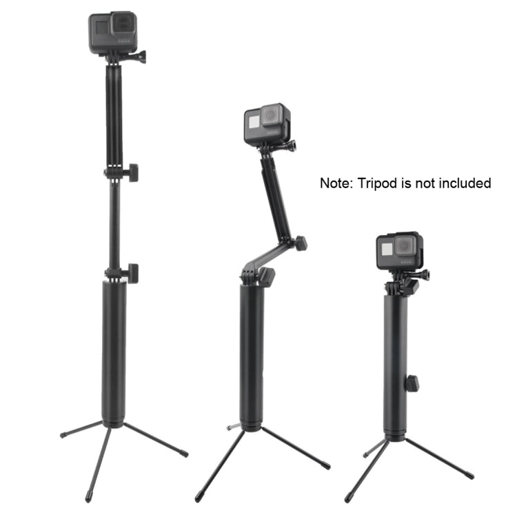 3-Way Monopod + Magic Mount Selfie Stick for GoPro, Insta360, DJI and Other Action Cameras, Length: 24.5-63cm(Black) - HoMEdemic™ 