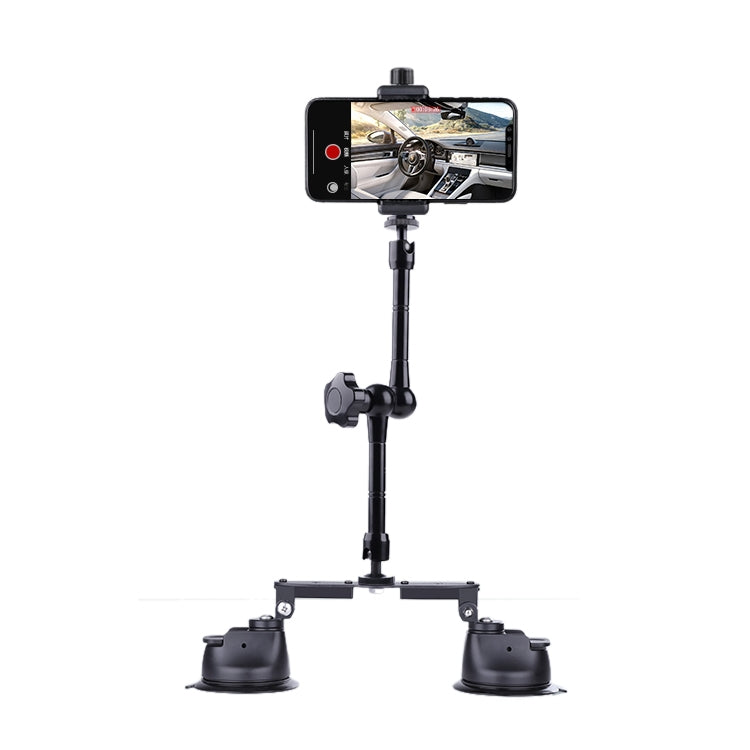 Dual-leg Suction Cup Articulating Friction Magic Arm Phone Clamp Mount (Black) - HoMEdemic™ 