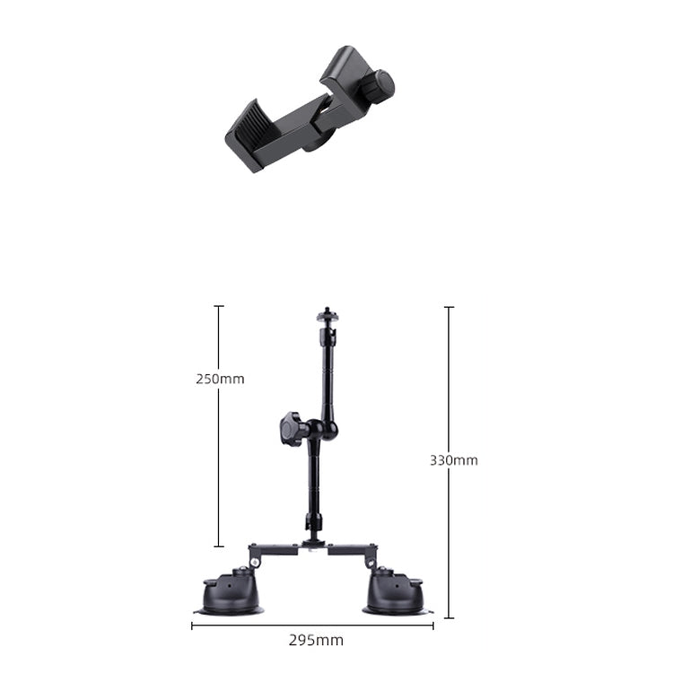 Dual-leg Suction Cup Articulating Friction Magic Arm Phone Clamp Mount (Black) - HoMEdemic™ 