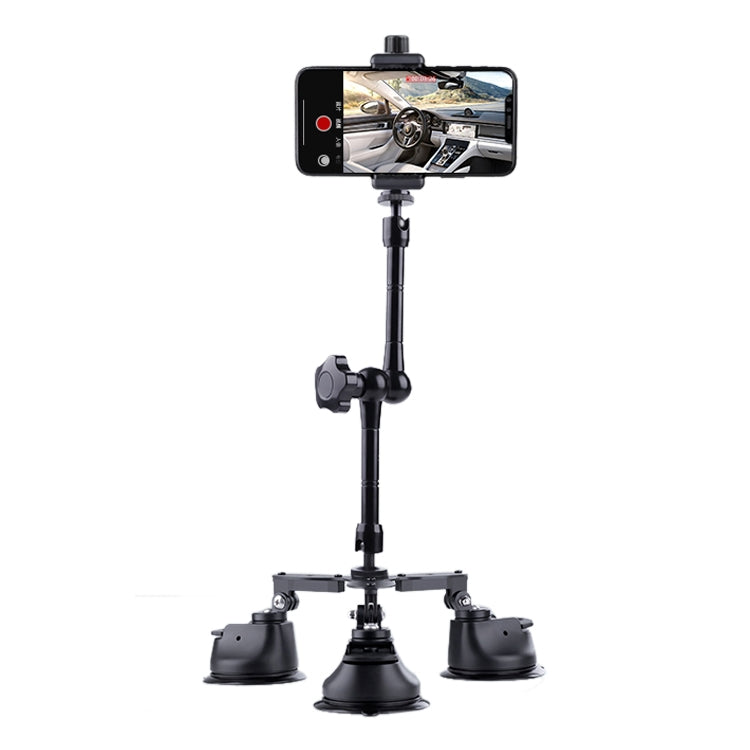 Tri-leg Suction Cup Articulating Friction Magic Arm Phone Clamp Mount (Black) - HoMEdemic™ 