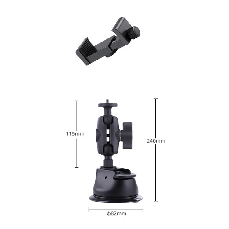 Single Suction Cup Connecting Rod Arm Phone Clamp Mount (Black) - HoMEdemic™ 