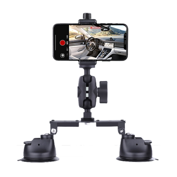Dual-leg Suction Cup Connecting Rod Arm Phone Clamp Mount(Black) - HoMEdemic™ 