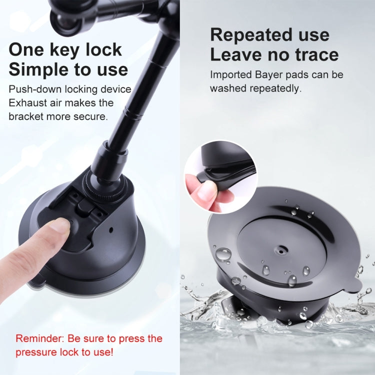 Dual-leg Suction Cup Connecting Rod Arm Phone Clamp Mount(Black) - HoMEdemic™ 