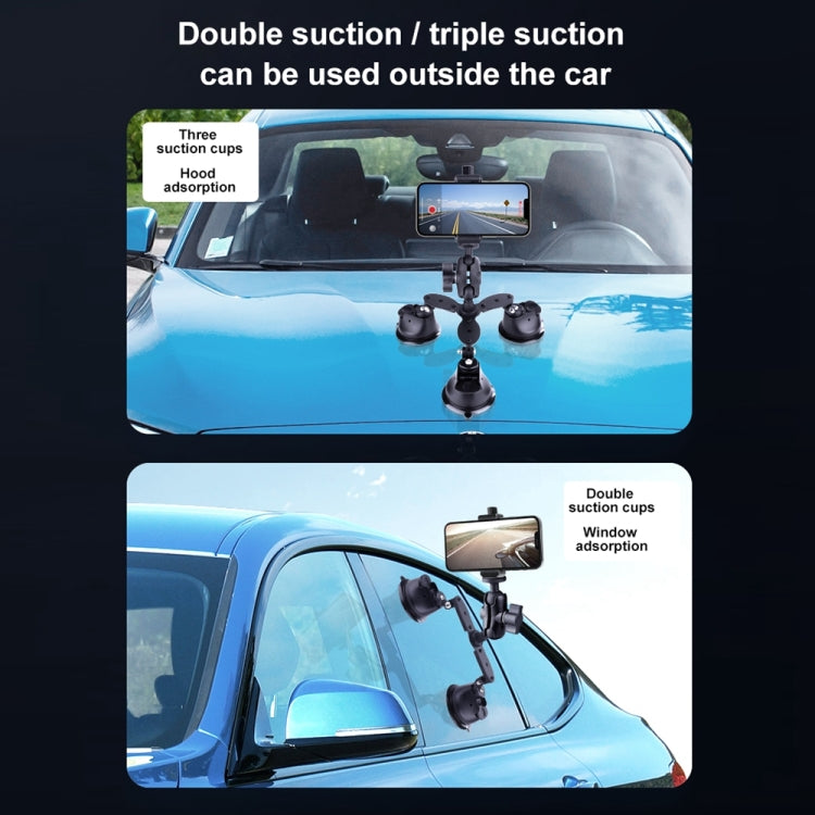 Dual-leg Suction Cup Connecting Rod Arm Phone Clamp Mount(Black) - HoMEdemic™ 