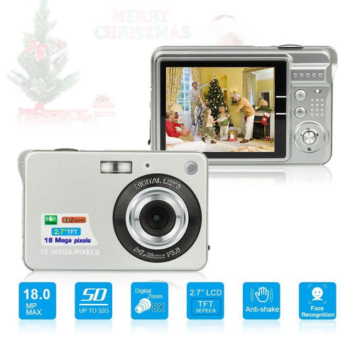 2.7 inch 18 Megapixel 8X Zoom HD Digital Camera Card-type Automatic Camera for Children, with SD Card Slot - HoMEdemic™ 