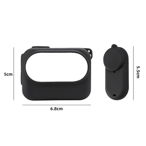 For Insta360 GO 3 Camera Body Charging Case Silicone Case with Lens Cap & Strap (Black) - HoMEdemic™ 