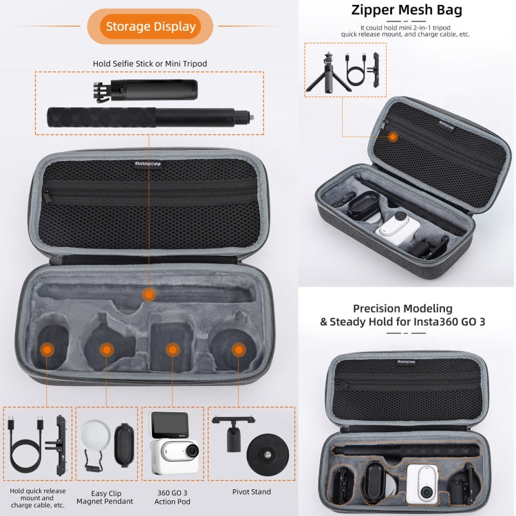For Insta360 GO 3 / GO 3S Sunnylife Camera Set Storage Bag (Black) - HoMEdemic™ 