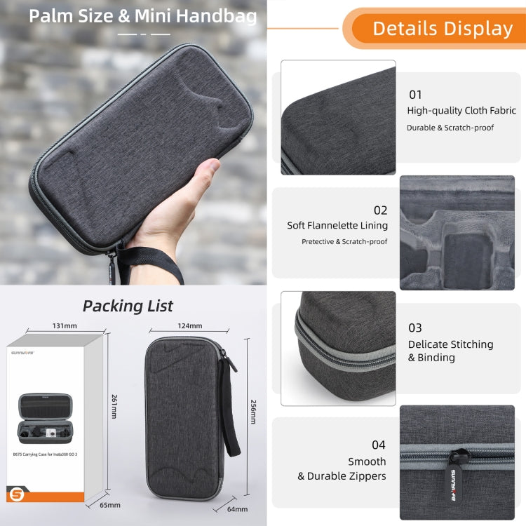 For Insta360 GO 3 / GO 3S Sunnylife Camera Set Storage Bag (Black) - HoMEdemic™ 