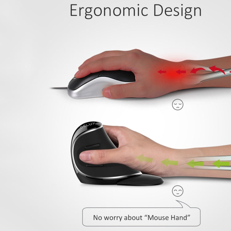 DELUX M618 Plus 2.4G 1600DPI Wireless Portable Vertical Ergonomic Mouse - HoMEdemic™ 
