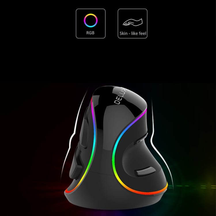 DELUX M618 Plus RGB Wired Optical Mouse Ergonomic Vertical Mouse 4000DPI - HoMEdemic™ 