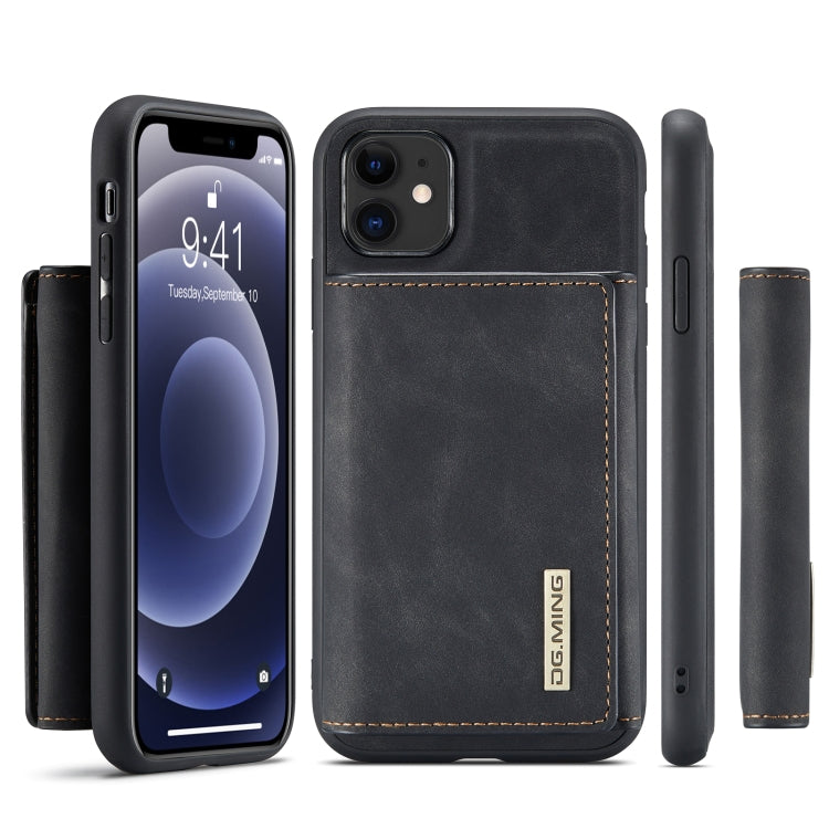 DG.MING M1 Series 3-Fold Multi Card Wallet  Back Cover Shockproof Case with Holder Function For iPhone 11(Black) - HoMEdemic™ 