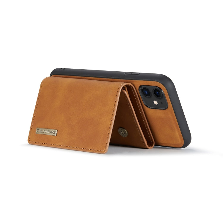 DG.MING M1 Series 3-Fold Multi Card Wallet  Back Cover Shockproof Case with Holder Function For iPhone 11(Brown) - HoMEdemic™ 