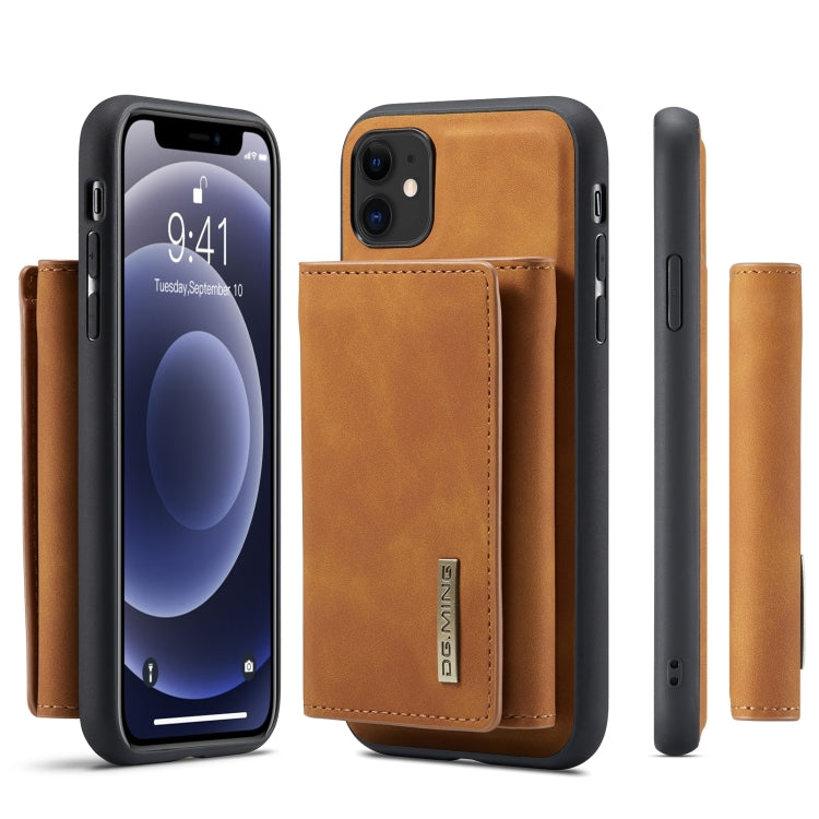DG.MING M1 Series 3-Fold Multi Card Wallet  Back Cover Shockproof Case with Holder Function For iPhone 11(Brown) - HoMEdemic™ 
