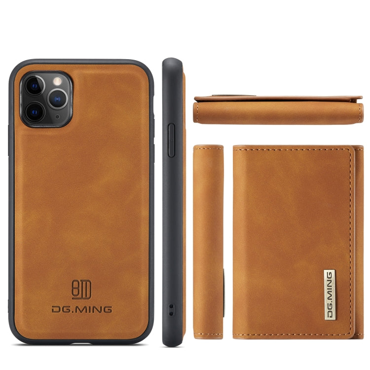 DG.MING M1 Series 3-Fold Multi Card Wallet  Back Cover Shockproof Case with Holder Function For iPhone 11 Pro(Brown) - HoMEdemic™ 