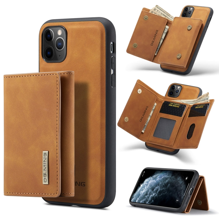 DG.MING M1 Series 3-Fold Multi Card Wallet  Back Cover Shockproof Case with Holder Function For iPhone 11 Pro Max(Brown) - HoMEdemic™ 