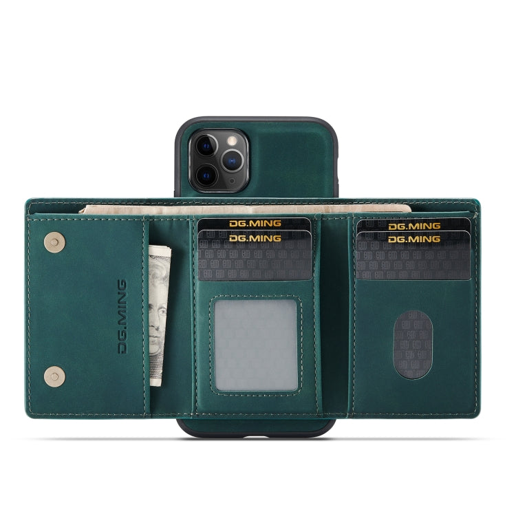 DG.MING M1 Series 3-Fold Multi Card Wallet  Back Cover Shockproof Case with Holder Function For iPhone 11 Pro Max(Green) - HoMEdemic™ 