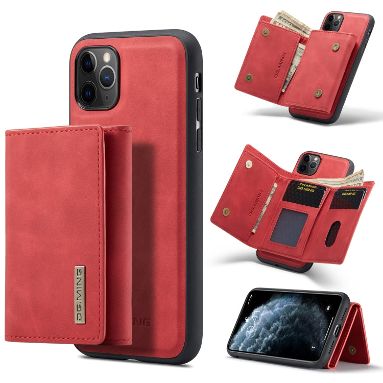 DG.MING M1 Series 3-Fold Multi Card Wallet  Back Cover Shockproof Case with Holder Function For iPhone 11 Pro Max(Red) - HoMEdemic™ 