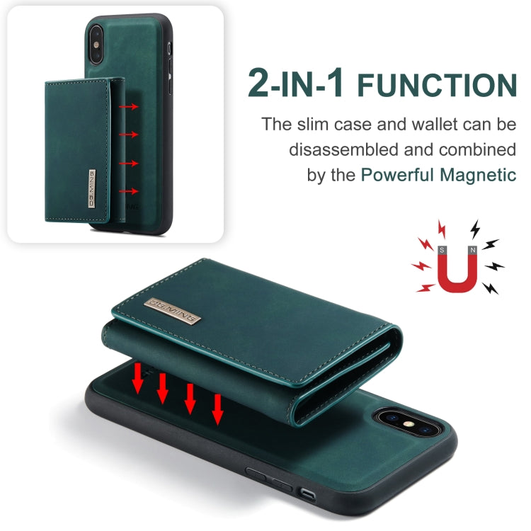 DG.MING M1 Series 3-Fold Multi Card Wallet  Back Cover Shockproof Case with Holder Function For iPhone X(Green) - HoMEdemic™ 