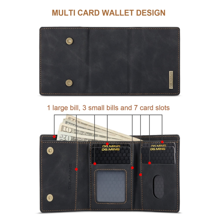 DG.MING M1 Series 3-Fold Multi Card Wallet  Back Cover Shockproof Case with Holder Function For iPhone XS Max(Black) - HoMEdemic™ 