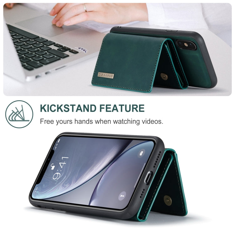 DG.MING M1 Series 3-Fold Multi Card Wallet  Back Cover Shockproof Case with Holder Function For iPhone XS Max(Green) - HoMEdemic™ 