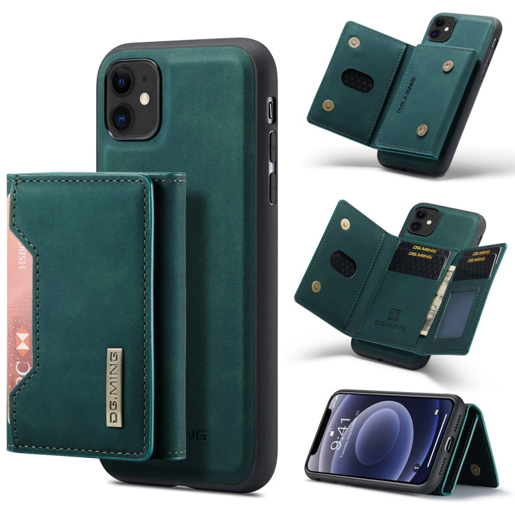 DG.MING M2 Series 3-Fold Multi Card Bag Back Cover Shockproof Case with Wallet & Holder Function For iPhone 11(Green) - HoMEdemic™ 