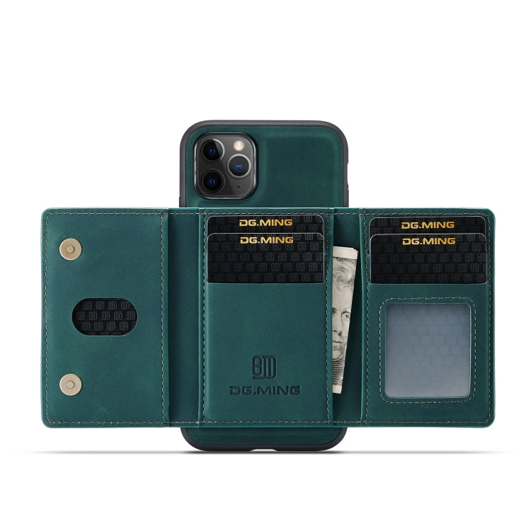 DG.MING M2 Series 3-Fold Multi Card Bag Back Cover Shockproof Case with Wallet & Holder Function For iPhone 11 Pro Max(Green) - HoMEdemic™ 
