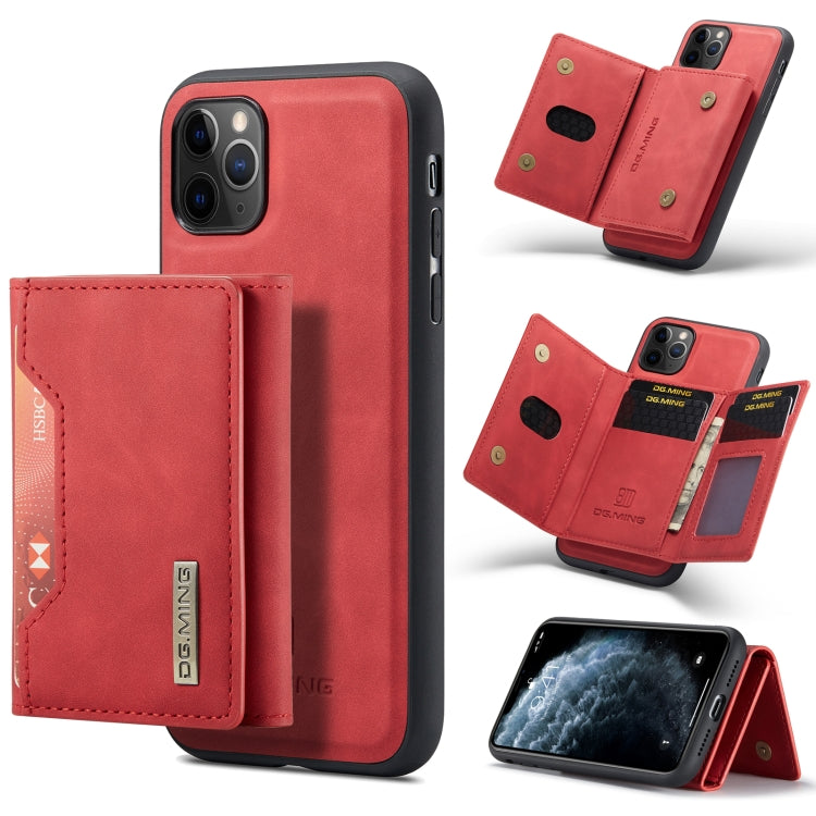 DG.MING M2 Series 3-Fold Multi Card Bag Back Cover Shockproof Case with Wallet & Holder Function For iPhone 11 Pro(Red) - HoMEdemic™ 