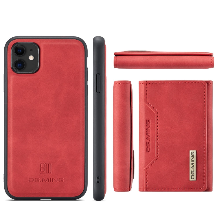 DG.MING M2 Series 3-Fold Multi Card Bag Back Cover Shockproof Case with Wallet & Holder Function For iPhone 11(Red) - HoMEdemic™ 