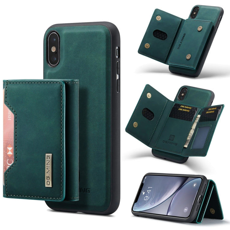 DG.MING M2 Series 3-Fold Multi Card Bag Back Cover Shockproof Case with Wallet & Holder Function For iPhone X(Green) - HoMEdemic™ 