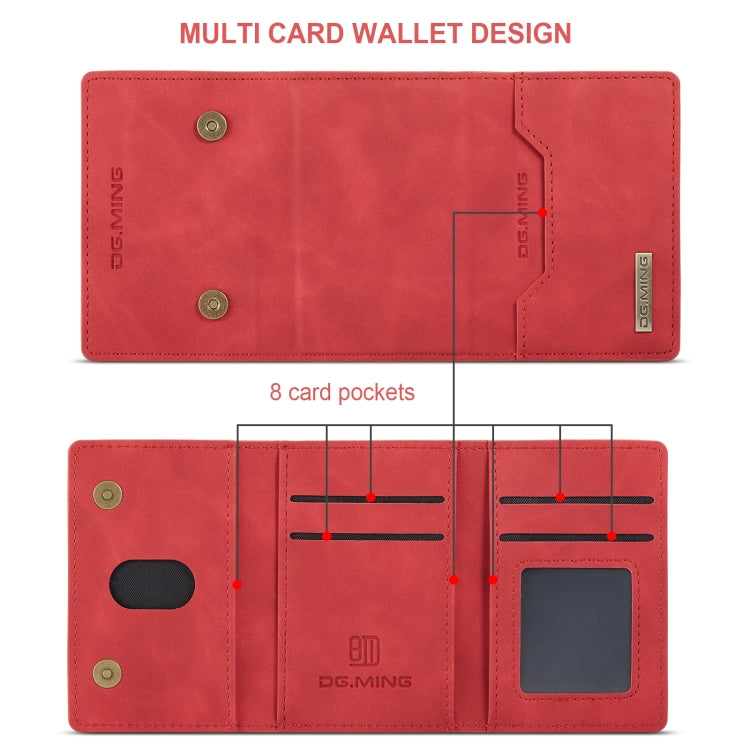 DG.MING M2 Series 3-Fold Multi Card Bag Back Cover Shockproof Case with Wallet & Holder Function For iPhone XS Max(Red) - HoMEdemic™ 