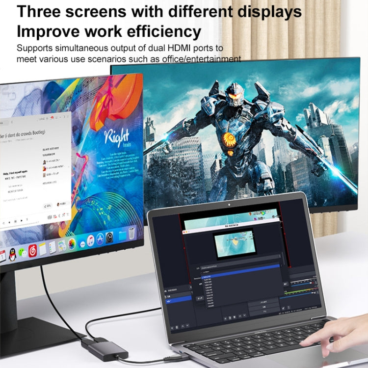 DGK02SE 2 in 1 USB+Type-C to Dual HDMI HD Docking Station - HoMEdemic™ 