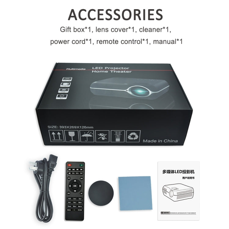 DH-A10 5.8 inch LCD Screen 4200 Lumens 1280 x 800P HD Smart Projector with Remote Control,Android 6.0 OS, Support WiFi, Bluetooth,HDMIx2, USBx2, VGA, AV IN/RCA, RJ45, LAN - HoMEdemic™ 
