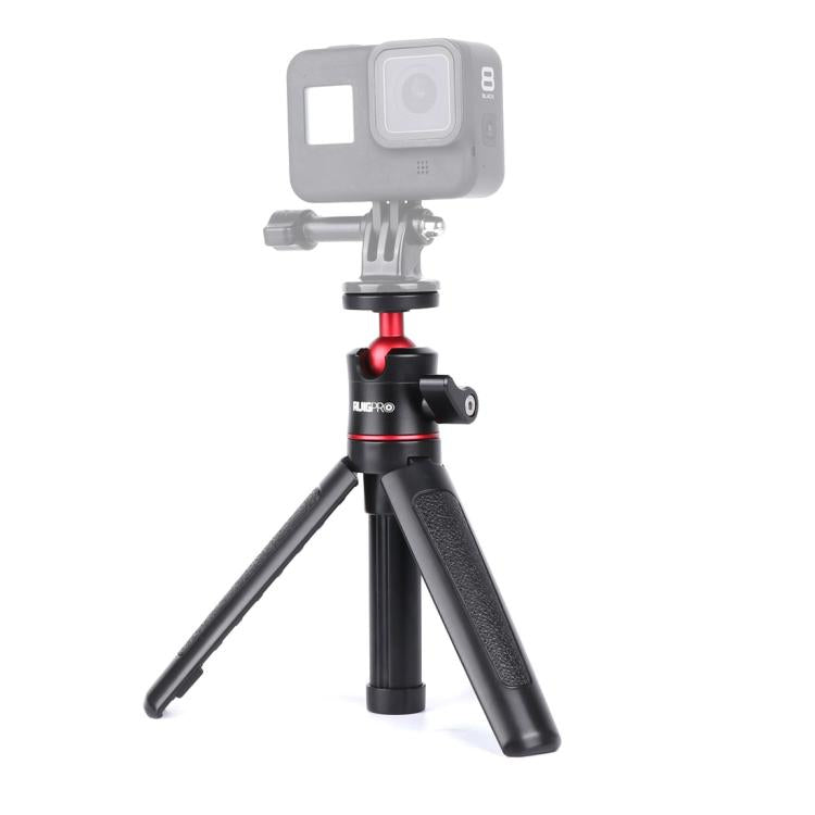 RUIGPRO Multi-functional Foldable Tripod Holder Selfie Monopod Stick with Ball Head for GoPro, Insta360, DJI and Other Action Cameras(Black) - HoMEdemic™ 