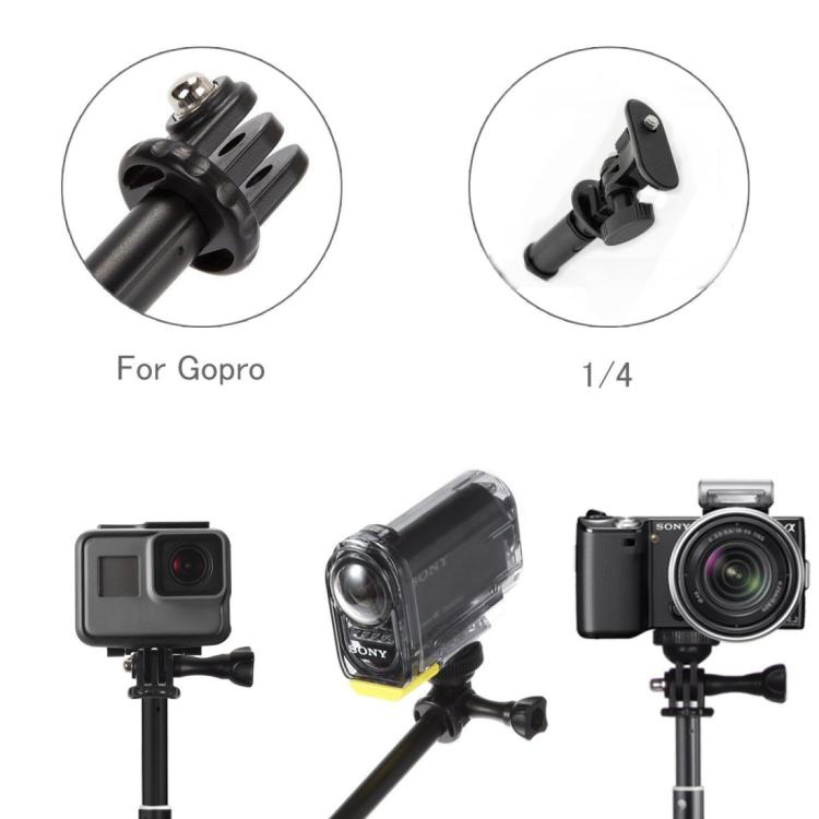 Universal Aluminum Alloy Selfie Stick with Adapter, Length: 25-75cm(Black) - HoMEdemic™ 