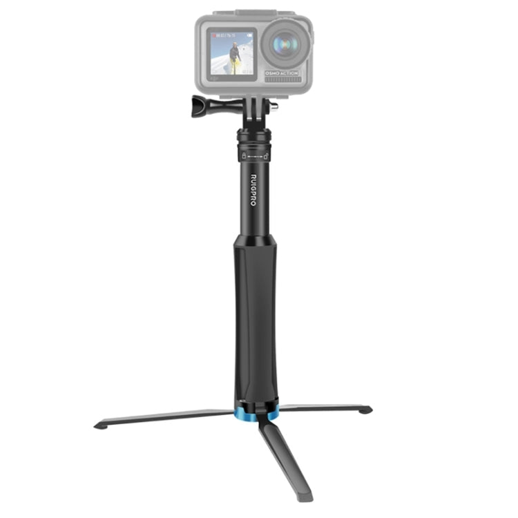 RUIGPRO One-piece Handheld Tripod Selfie Stick Telescopic Monopod Mount for GoPro, Insta360, DJI and Other Action Cameras(Black) - HoMEdemic™ 