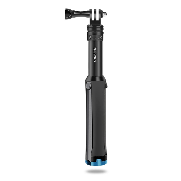 RUIGPRO One-piece Handheld Tripod Selfie Stick Telescopic Monopod Mount for GoPro, Insta360, DJI and Other Action Cameras(Black) - HoMEdemic™ 