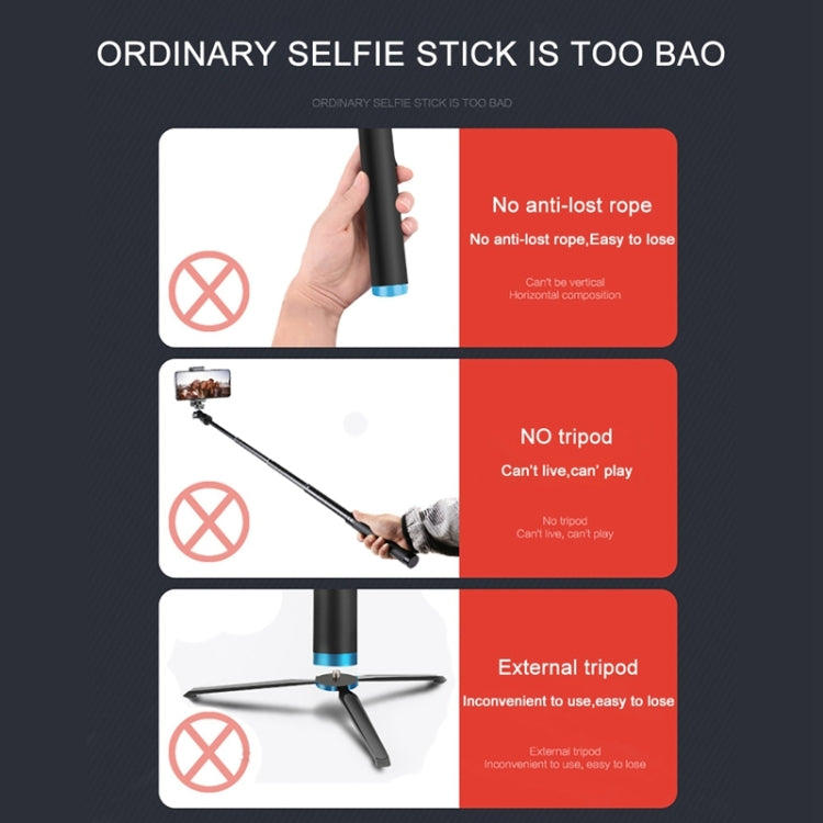 RUIGPRO One-piece Handheld Tripod Selfie Stick Telescopic Monopod Mount for GoPro, Insta360, DJI and Other Action Cameras(Black) - HoMEdemic™ 