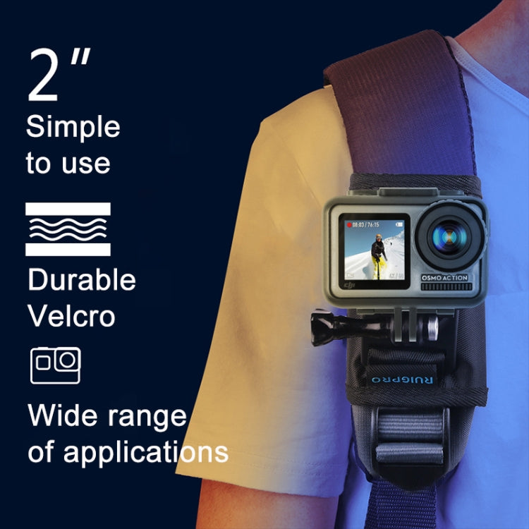RUIGPRO Hook and Loop Fastener Backpack Rec-Mounts Clip Clamp Mount with Screw for GoPro, Insta360, DJI and Other Action Cameras(Black) - HoMEdemic™ 
