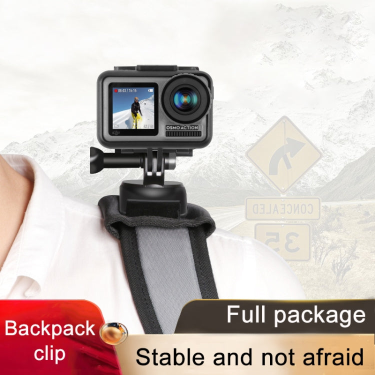 RUIGPRO Hook and Loop Fastener Backpack Rec-Mounts Clip Clamp Mount with Screw for GoPro, Insta360, DJI and Other Action Cameras(Black) - HoMEdemic™ 